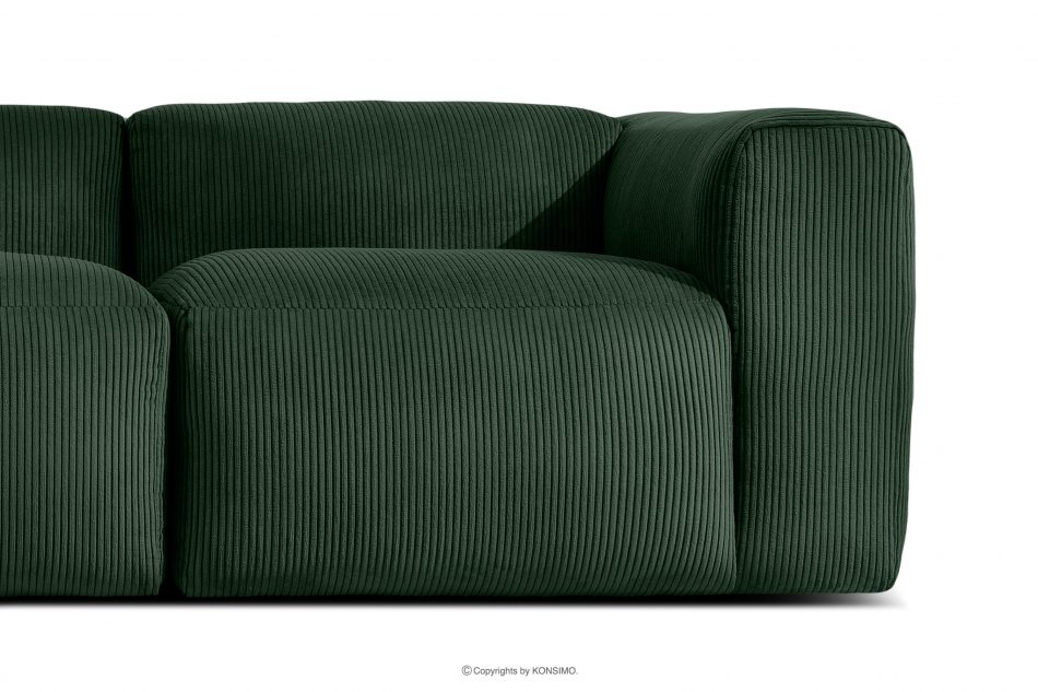 BUFFO Velká modulární rohová pohovka do obývacího pokoje z manšestrové tkaniny tmavě zelené vlevo tmavě zelená - obrázek 8