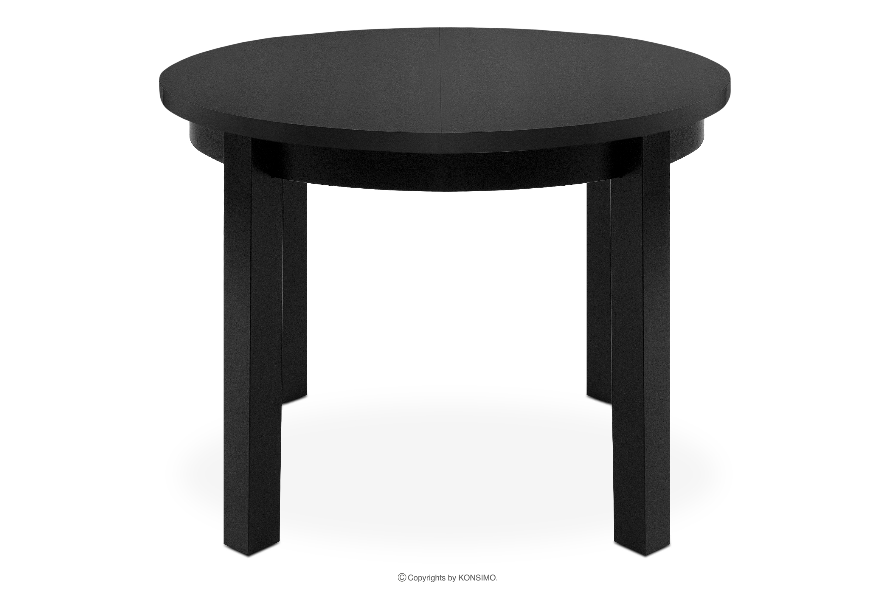 Rozkládací kulatý stůl 100-140 matný černý buk