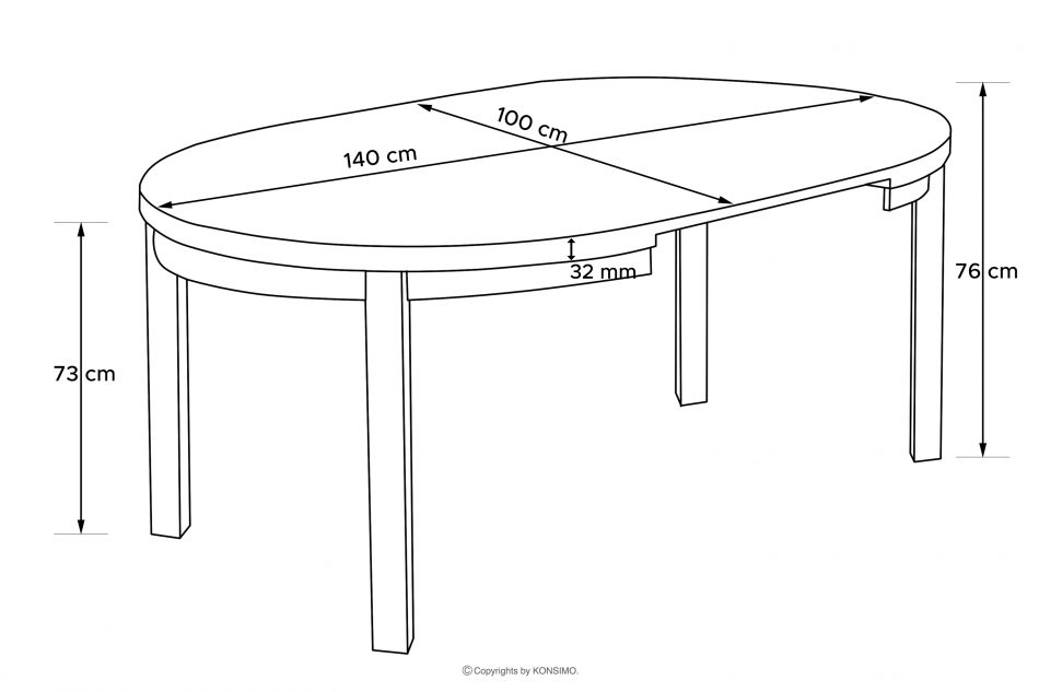 BALTE Rozkládací kulatý stůl 100-140 bílý buk biały - obrázek 17