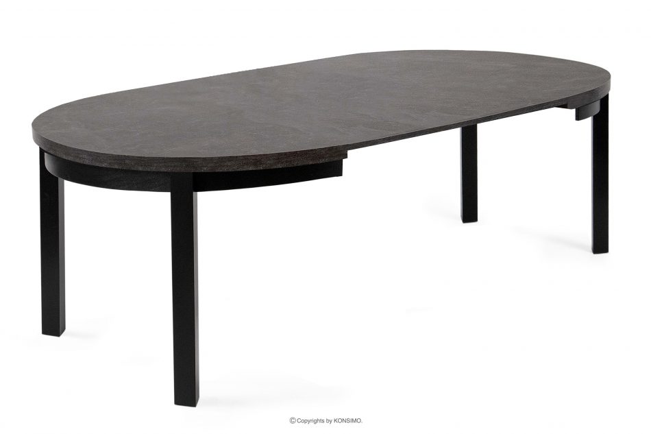 BALTE Rozkládací kulatý stůl 100-180 betonové bukové dřevo beton - obrázek 6