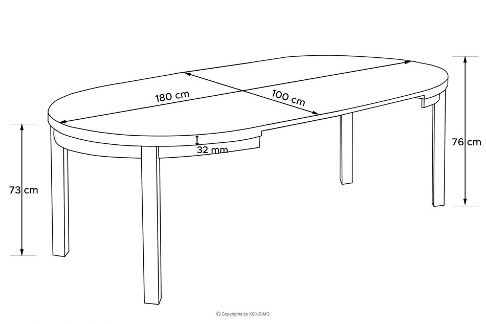 BALTE Rozkládací kulatý stůl 100-180 betonové bukové dřevo beton - obrázek 18