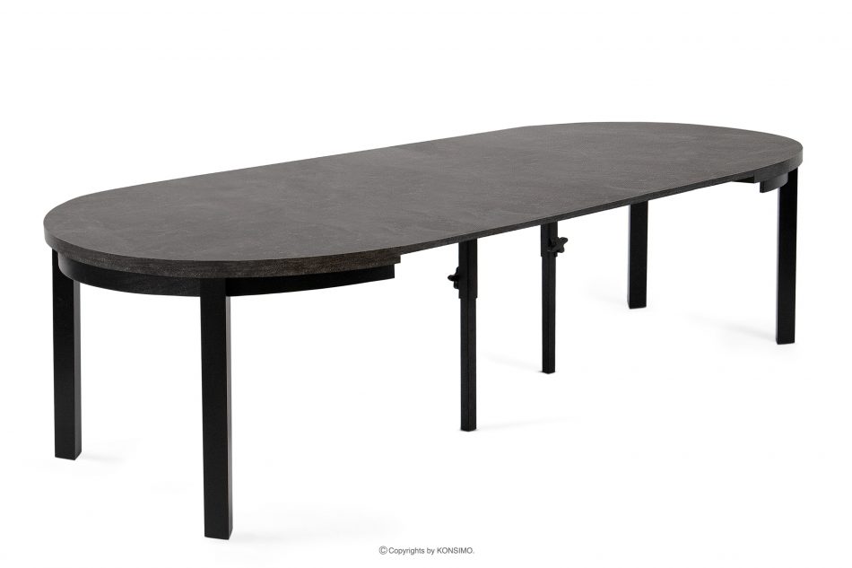 BALTE Rozkládací kulatý stůl 100-260 betonové bukové dřevo beton - obrázek 9