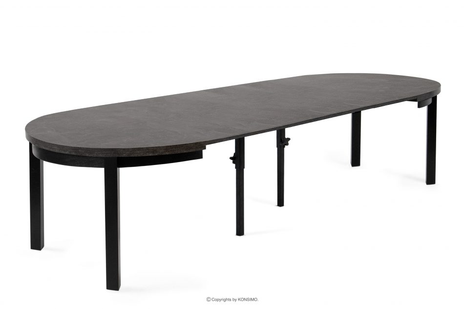 BALTE Rozkládací kulatý stůl 100-260 betonové bukové dřevo beton - obrázek 10