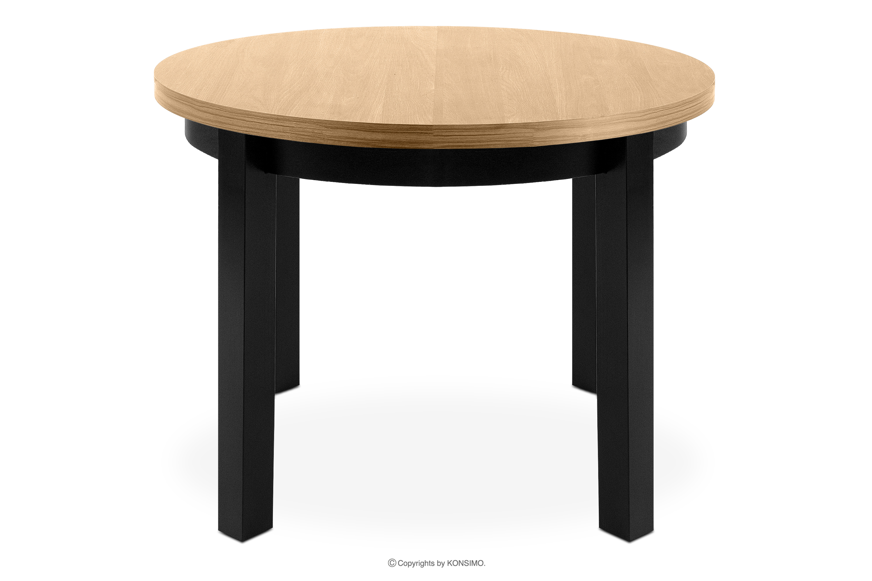 Rozkládací kulatý stůl 100-260 dub světlý bukové dřevo