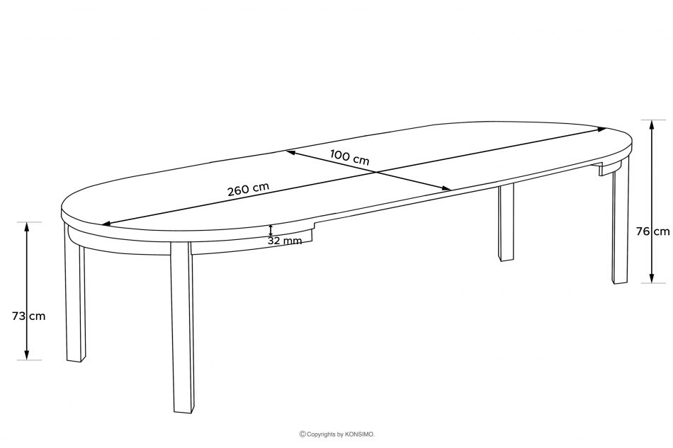 BALTE Rozkládací kulatý stůl 100-260 betonové bukové dřevo beton - obrázek 22