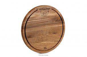 LESTE, https://konsimo.cz/kolekce/leste/ Kulaté dřevěné prkénko na krájení Dubové dřevo olejovaný dub - obrázek