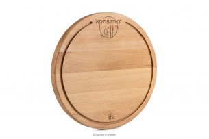 LESTE, https://konsimo.cz/kolekce/leste/ Kulaté dřevěné prkénko na krájení z bukového dřeva olejovaný buk - obrázek