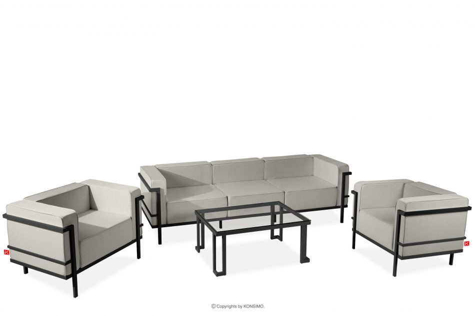 TRIGLO Moderní sada zahradního nábytku tmavě šedá/světle šedá (1,1,3,1) tmavě šedá/světle šedá - obrázek 0