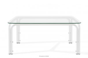 RAMBE, https://konsimo.cz/kolekce/rambe/ Zahradní stůl se skleněnou deskou loft bílý bílá - obrázek