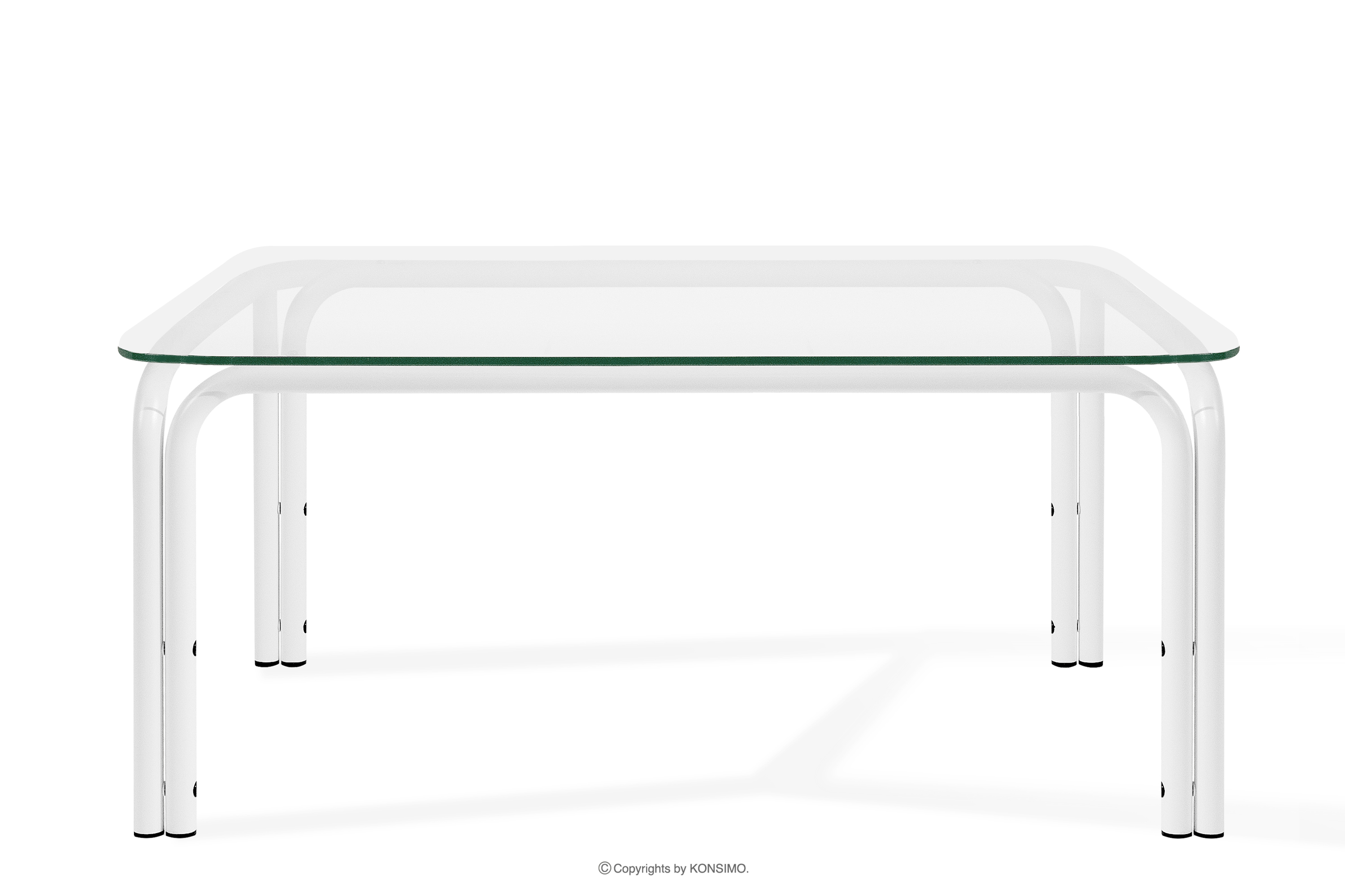 Zahradní stůl se skleněnou deskou loft bílý
