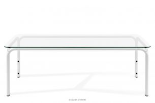 RAMBE, https://konsimo.cz/kolekce/rambe/ Zahradní stůl se skleněnou deskou loft bílý bílá - obrázek