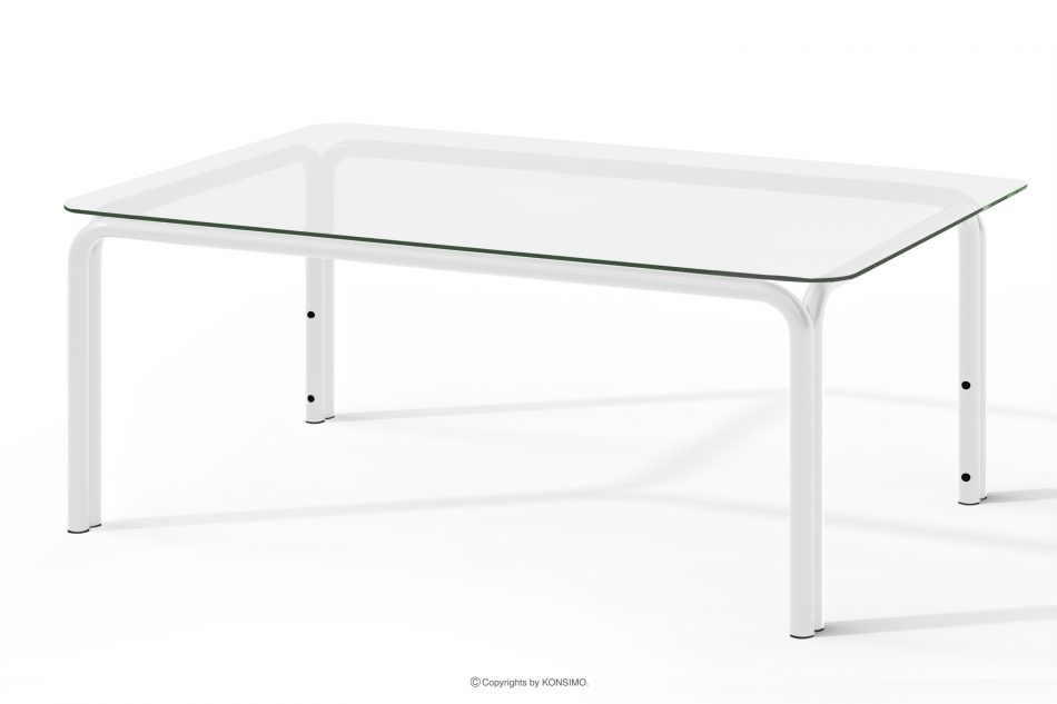 RAMBE Zahradní stůl se skleněnou deskou loft bílý bílá - obrázek 2
