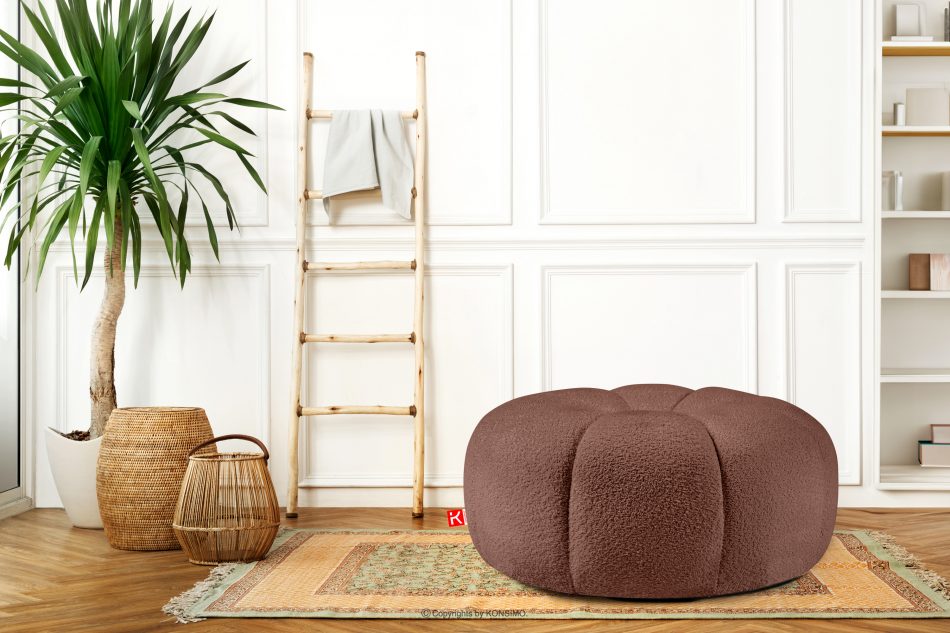TOCA Tkaná látka boucle puf do obývacího pokoje růžová růžová - obrázek 5
