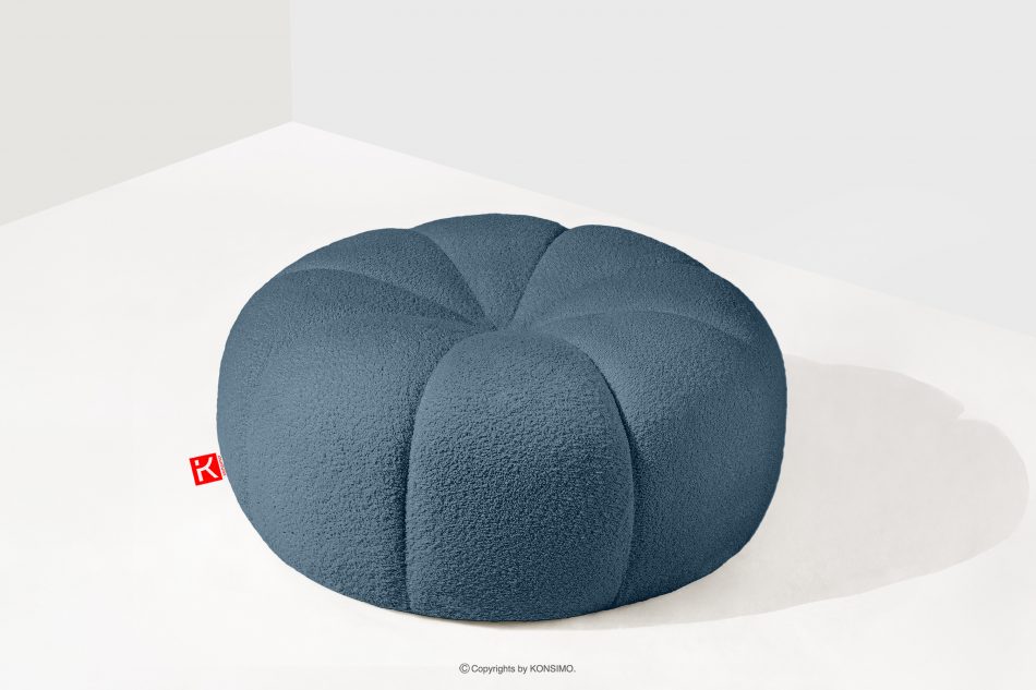 TOCA Puf do obývacího pokoje z tkaniny boucle tmavě modrý tmavě modrá - obrázek 1