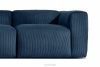 BUFFO Pohodlná rohová pohovka modulární manšestrová tkanina navy blue levá námořnická modř - obrázek 9