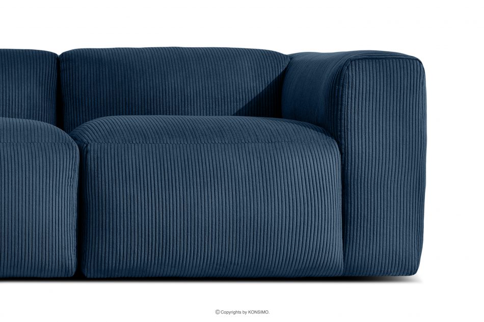 BUFFO Pohodlná rohová pohovka modulární manšestrová tkanina navy blue levá námořnická modř - obrázek 8