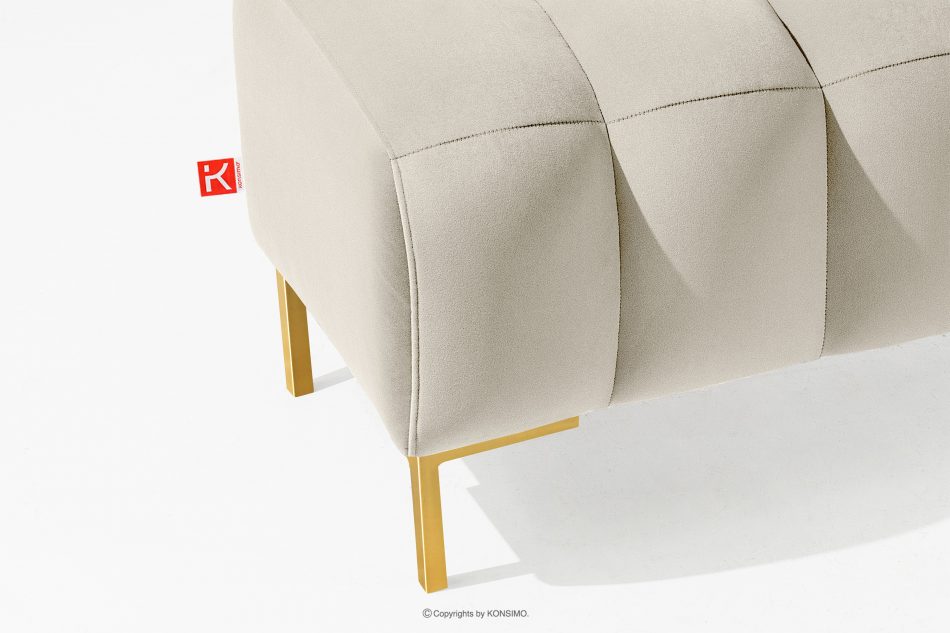 PECCO II puf na vysokých zlatých nožkách elegantní krémový krémová - obrázek 3