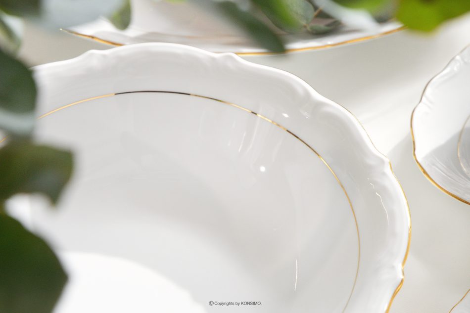 CHODZIEZ MARIA TERESA Klasická porcelánová mísa bílá/zlatá řada bílá/zlatá - obrázek 5