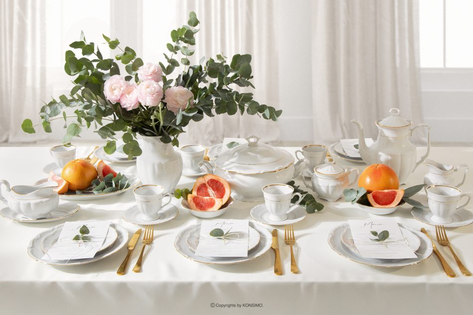 CHODZIEZ MARIA TERESA Klasická porcelánová mísa bílá/zlatá řada bílá/zlatá - obrázek 6