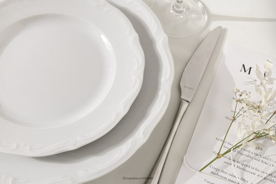CHODZIEZ MARIA TERESA Dezertní talíř 6 ks klasický z porcelánu bílý bílá - obrázek 7