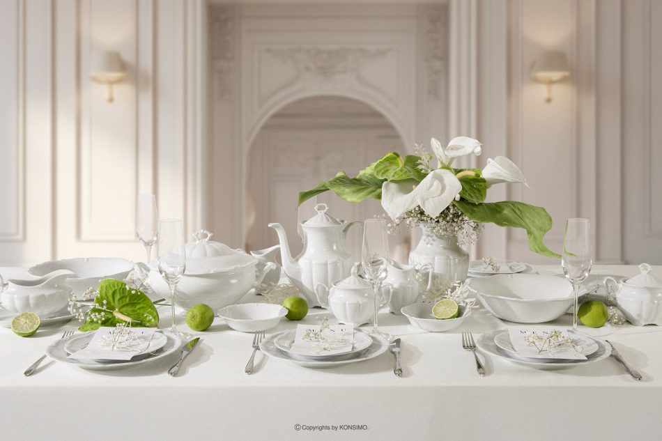 CHODZIEZ MARIA TERESA Dezertní talíř 6 ks klasický z porcelánu bílý bílá - obrázek 8