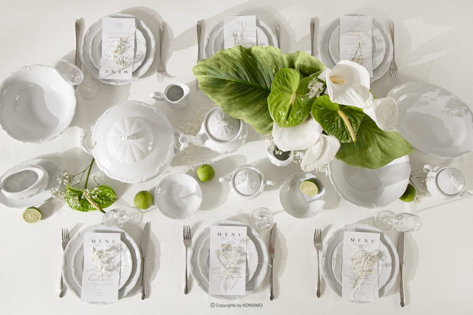 CHODZIEZ MARIA TERESA Dezertní talíř 6 ks klasický z porcelánu bílý bílá - obrázek 9