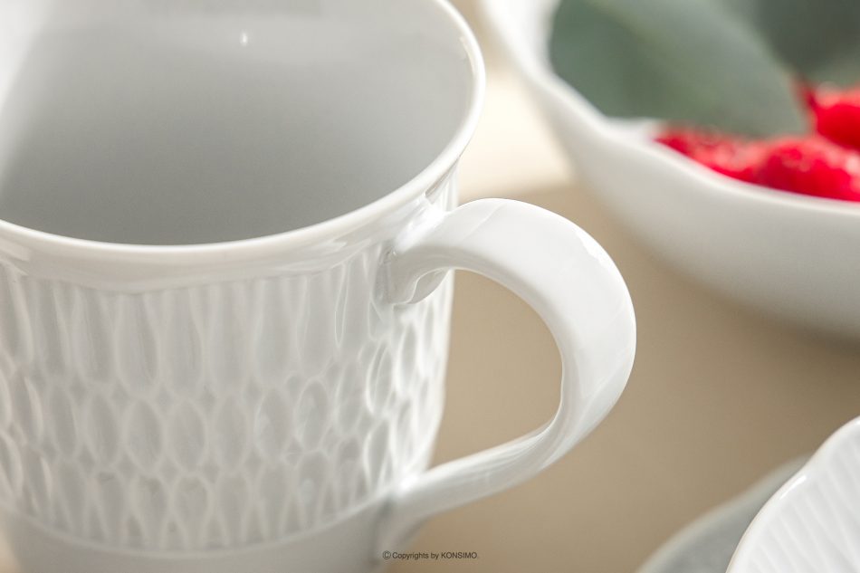 CMIELOW SOFIA Porcelánový hrnek bílý 6 ks. bílá - obrázek 6