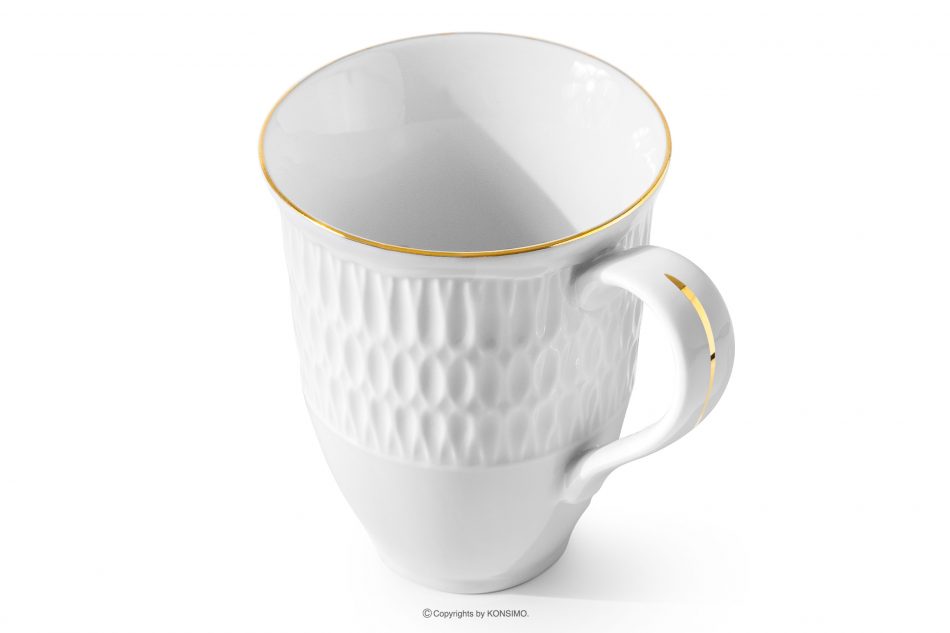 CMIELOW SOFIA Porcelánový hrnek zlatá řada 6 ks. bílá/zlatá - obrázek 3