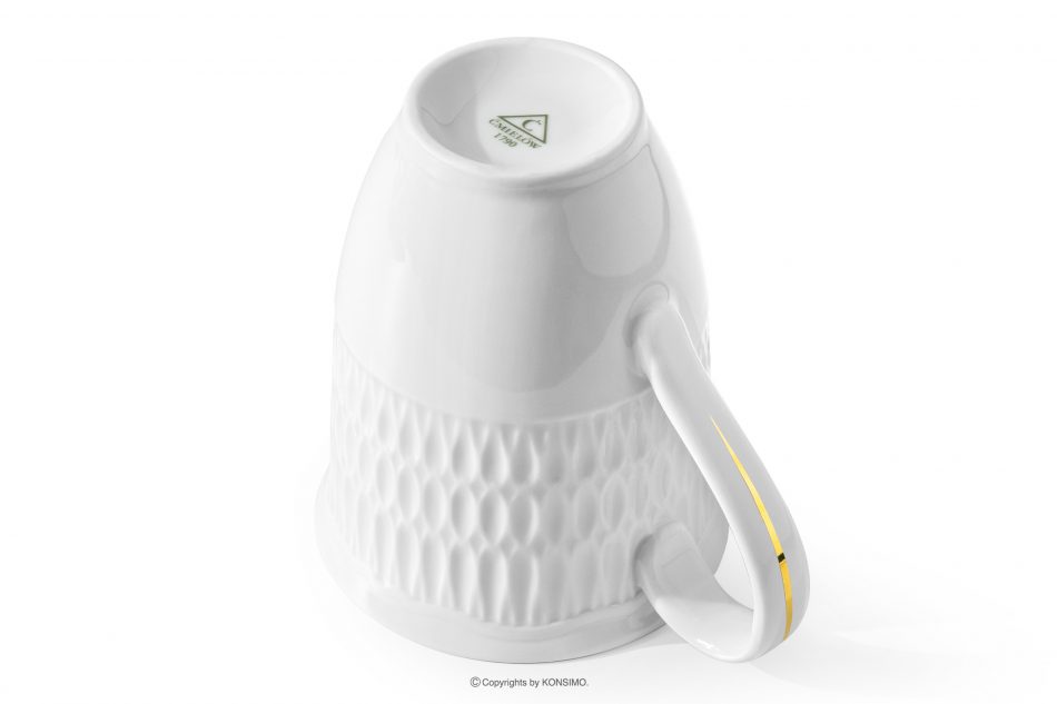 CMIELOW SOFIA Porcelánový hrnek zlatá řada 6 ks. bílá/zlatá - obrázek 4