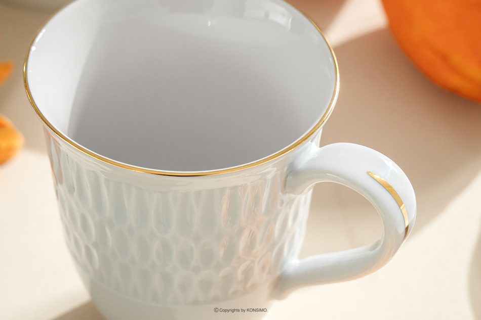 CMIELOW SOFIA Porcelánový hrnek zlatá řada 6 ks. bílá/zlatá - obrázek 6