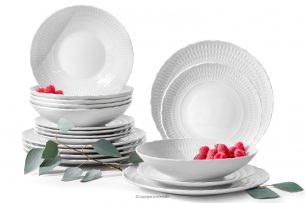 CMIELOW SOFIA, https://konsimo.cz/kolekce/cmielow-sofia/ Elegantní porcelánová jídelní souprava bílá 6 osob (18 ks) bílá - obrázek