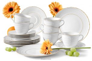 CMIELOW SOFIA, https://konsimo.cz/kolekce/cmielow-sofia/ Elegantní porcelánová kávová souprava zlatá řada 6 osob (18 ks.) bílá/zlatá - obrázek