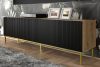 REMO RTV skříňka 200cm pod TV na zlatých nožkách dub artisan/ černá dub artisan/černá - obrázek 4