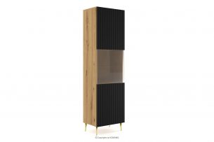 REMO, https://konsimo.cz/kolekce/remo/ Sestava na vysokých zlatých nohách dub artisan/černá dub artisan/černá - obrázek