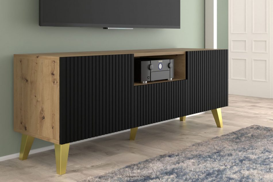 REMO TV skříňka na nožičkách dub artisan/černá dub artisan/černá - obrázek 3