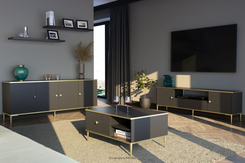 EBIS Velká široká komoda glamour černá černá - obrázek 1