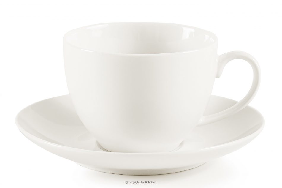 AD BELLA Šálek na kávu z tvrdého porcelánu v barvě ecru s podšálkem ecru - obrázek 0