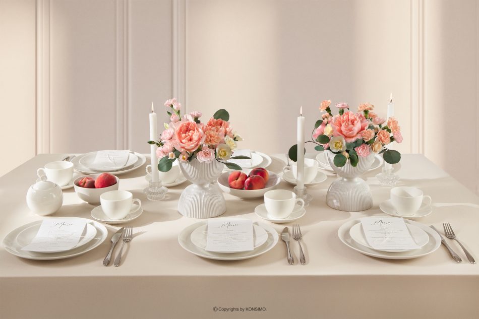AD BELLA Jídelní souprava z tvrdého porcelánu 6 osob (18 ks.) ecru ecru - obrázek 11