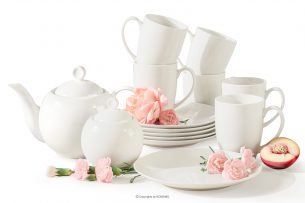 AD BELLA, https://konsimo.cz/kolekce/ad-bella/ Čajová souprava z tvrdého porcelánu 6 osob (14 ks.) ecru ecru - obrázek