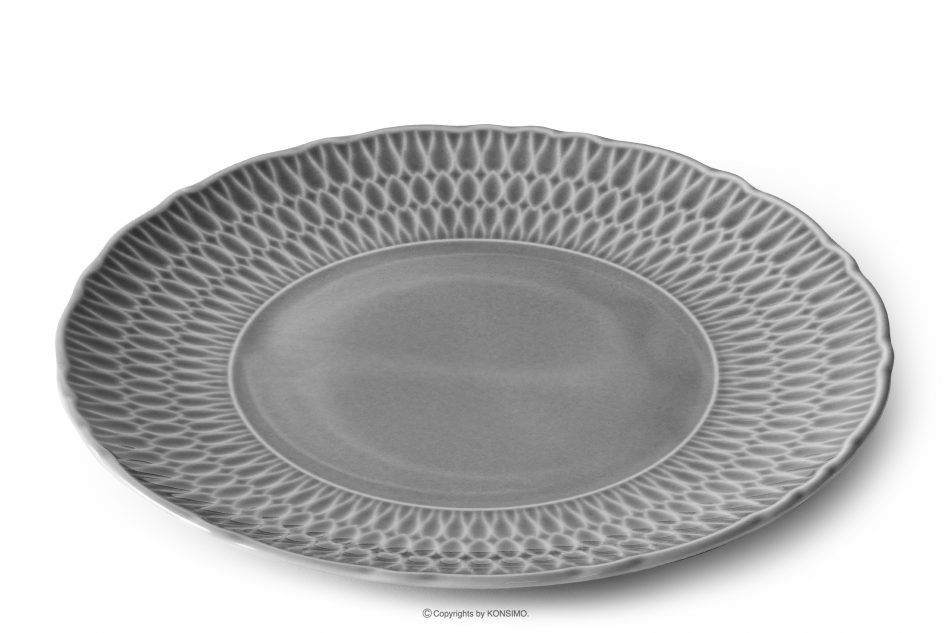 CMIELOW SOFIA Porcelánový dezertní talíř šedý šedá - obrázek 2