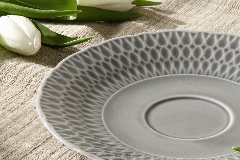 CMIELOW SOFIA Porcelánový podšálek šedý šedá - obrázek 5