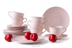 CMIELOW SOFIA, https://konsimo.cz/kolekce/cmielow-sofia/ Porcelánová kávová souprava 6 osob (18 ks) růžová růžová - obrázek