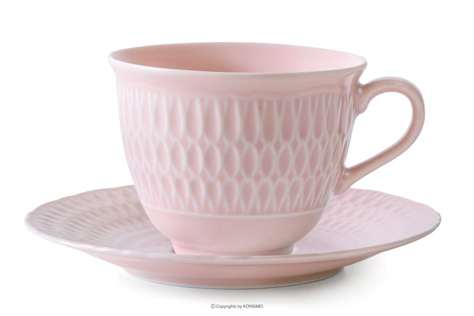 CMIELOW SOFIA Porcelánová kávová souprava 6 osob (18 ks) růžová růžová - obrázek 2