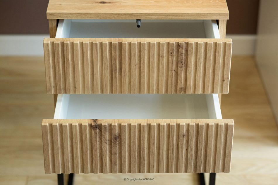 RECTUS Noční stolek se zásuvkami moderní dub artisan dub artisan/černá - obrázek 5