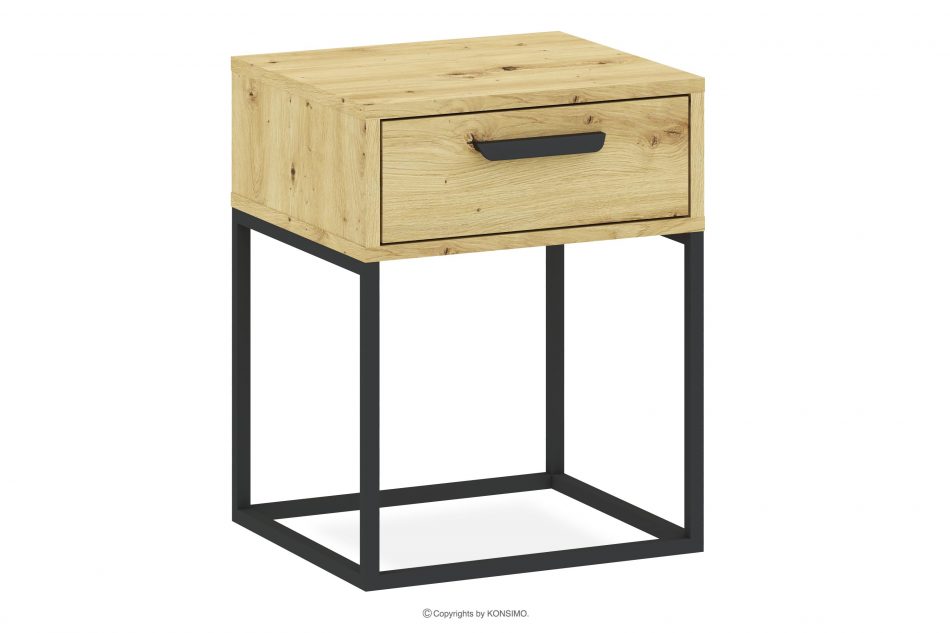 RECTUS Moderní noční stolek se zásuvkami dub artisan dub artisan/černá - obrázek 0