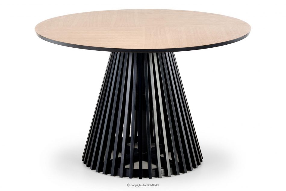SOMA Kulatý stůl ve stylu Loft 120 cm na jedné noze dub/černá - obrázek 0