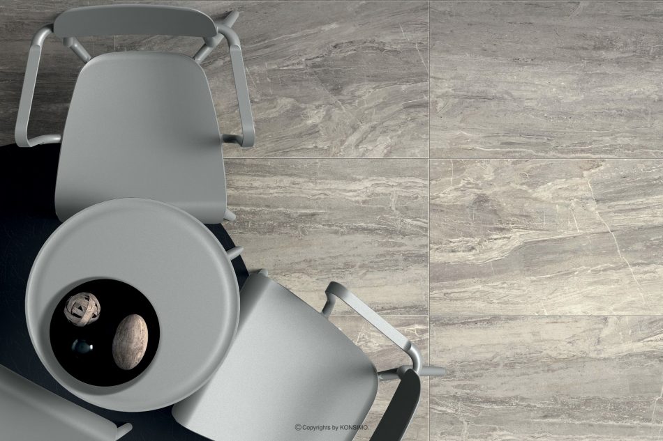 GALIO Vysoký kulatý zahradní stolek z ekologického plastu šedý šedý - obrázek 1