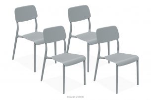 GALIO, https://konsimo.cz/kolekce/galio/ Zahradní židle z ekologického plastu 4 ks šedá šedý - obrázek