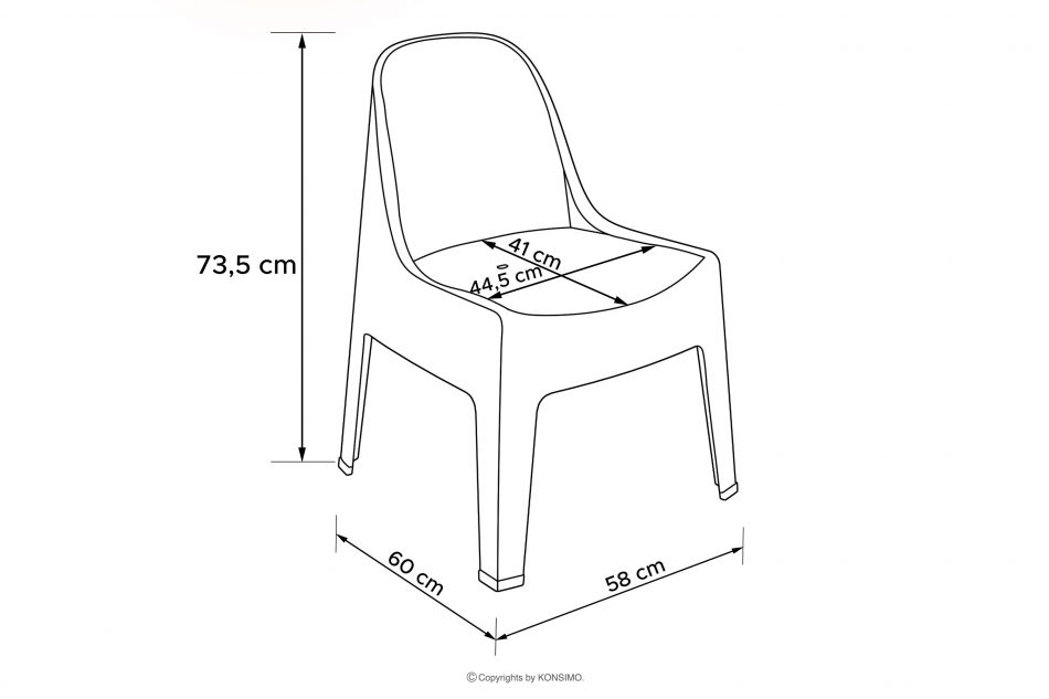 MALUS Zahradní židle moderní polypropylen chladná hnědá chladná hnědá - obrázek 7