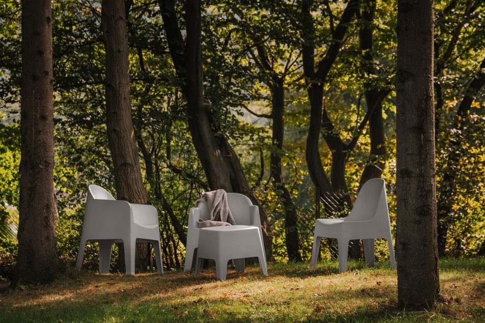 MALUS Moderní zahradní nábytek polypropylen 2 osoby šedá šedý - obrázek 1